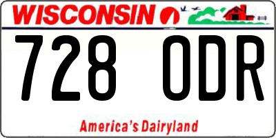 WI license plate 728ODR