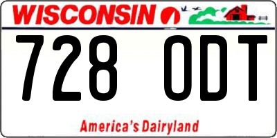 WI license plate 728ODT
