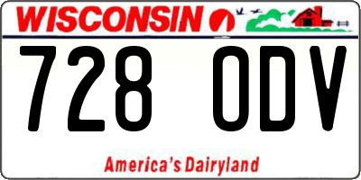 WI license plate 728ODV