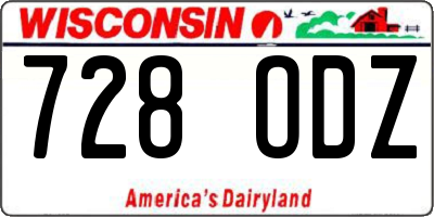 WI license plate 728ODZ