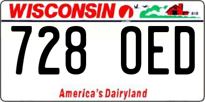 WI license plate 728OED