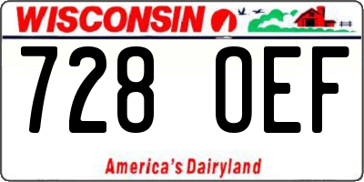 WI license plate 728OEF