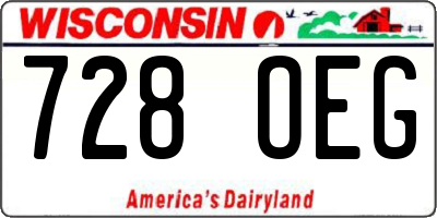 WI license plate 728OEG