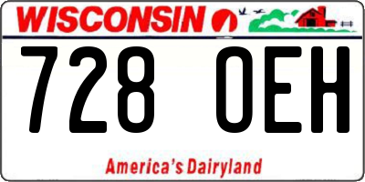 WI license plate 728OEH