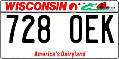 WI license plate 728OEK