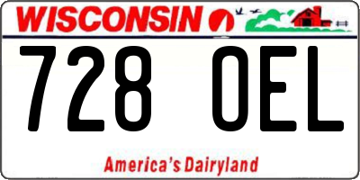 WI license plate 728OEL