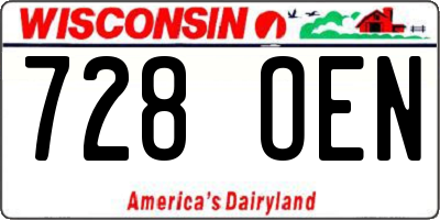 WI license plate 728OEN