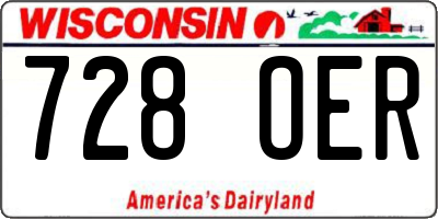 WI license plate 728OER
