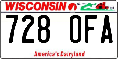 WI license plate 728OFA