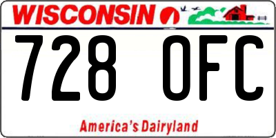 WI license plate 728OFC