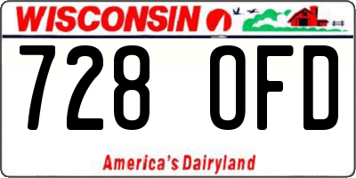 WI license plate 728OFD