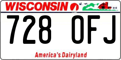 WI license plate 728OFJ