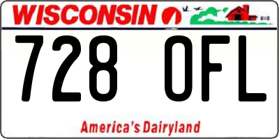 WI license plate 728OFL