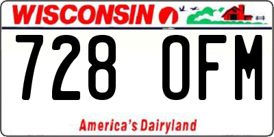 WI license plate 728OFM