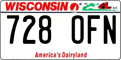 WI license plate 728OFN