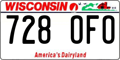 WI license plate 728OFO