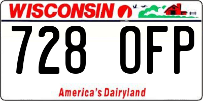 WI license plate 728OFP