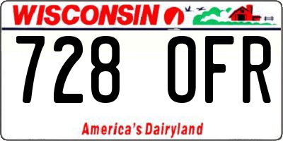 WI license plate 728OFR