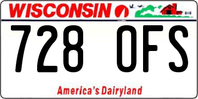 WI license plate 728OFS