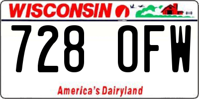 WI license plate 728OFW