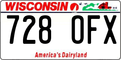 WI license plate 728OFX