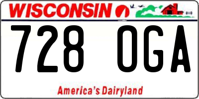 WI license plate 728OGA