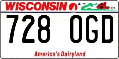 WI license plate 728OGD