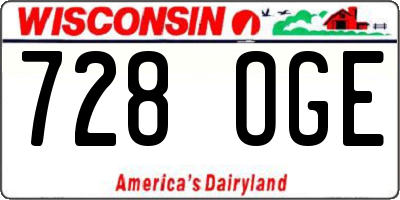 WI license plate 728OGE