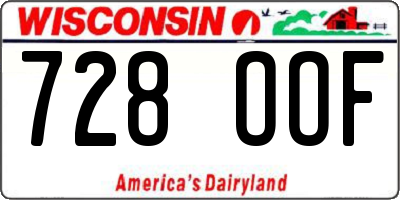 WI license plate 728OOF