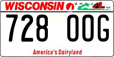 WI license plate 728OOG
