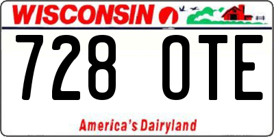 WI license plate 728OTE