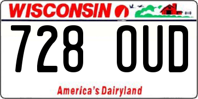 WI license plate 728OUD