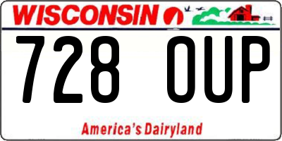WI license plate 728OUP