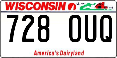 WI license plate 728OUQ