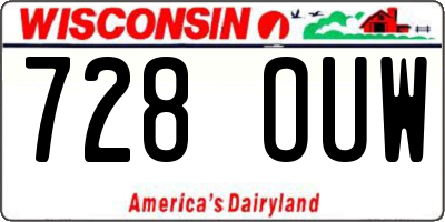 WI license plate 728OUW