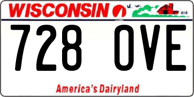WI license plate 728OVE