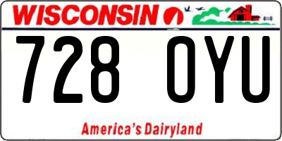 WI license plate 728OYU