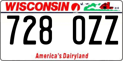 WI license plate 728OZZ