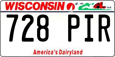 WI license plate 728PIR