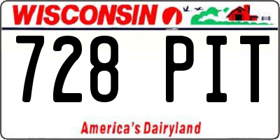 WI license plate 728PIT