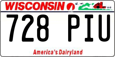 WI license plate 728PIU