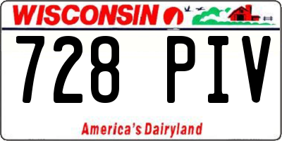 WI license plate 728PIV