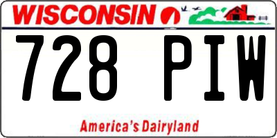 WI license plate 728PIW