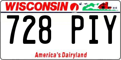 WI license plate 728PIY