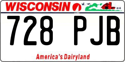 WI license plate 728PJB