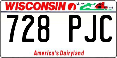 WI license plate 728PJC