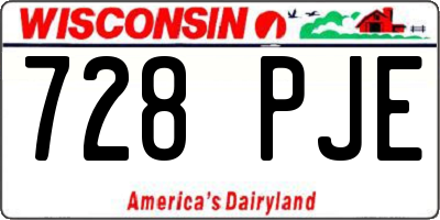WI license plate 728PJE