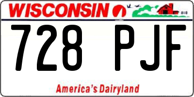 WI license plate 728PJF