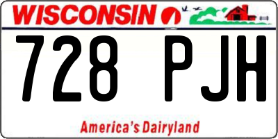 WI license plate 728PJH