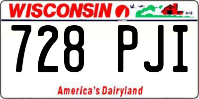 WI license plate 728PJI